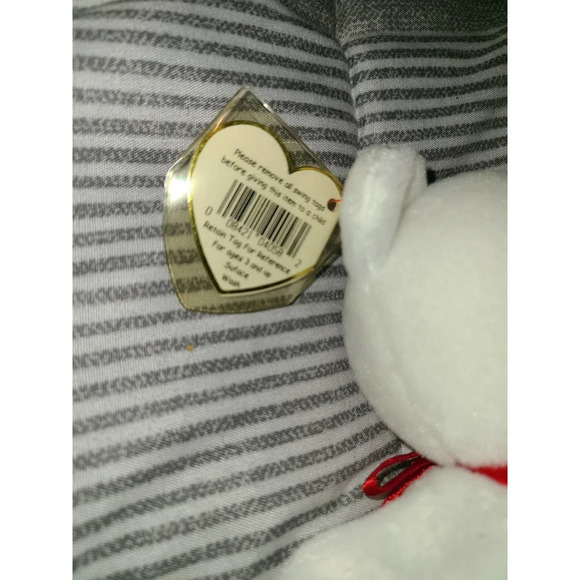 TY Beanie Original Babies Valentino the Bear Stuffed Soft Baby Plush Toy - Picture 4 of 4